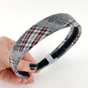 Plaid headband navy & white women’s 2009 Target mixed plaid print hair band